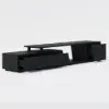 Fero 180 - 280 cm Extendable TV Unit with 3 Drawers – Engineered Wood – Black Stand
