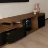 Fero 180 - 280 cm Extendable TV Unit with 3 Drawers – Engineered Wood – Black Walnutreversible Stand