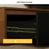 Fero 180 - 280 cm Extendable TV Unit with 3 Drawers – Engineered Wood – Black Walnutreversible Stand