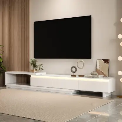 Picture of Quoint 180 - 255 cm Extendable TV Unit with 3 Drawers & Light – AUD-H1960