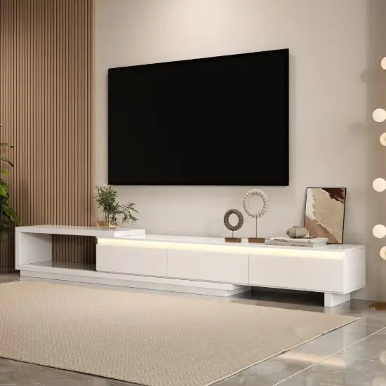 Quoint 180 - 255 cm Extendable TV Unit with 3 Drawers & Light – AUD-H1960