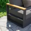 Tevara Convertible Outdoor Sectional Sofa Set with Teak & Aluminium Frame, Grey