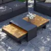 Tevara Convertible Outdoor Sectional Sofa Set with Teak & Aluminium Frame, Grey