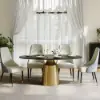 Dining Set 1600mm Oval Sintered Stone Dining Table with 4 Chairs