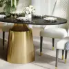 Dining Set 1600mm Oval Sintered Stone Dining Table with 4 Chairs