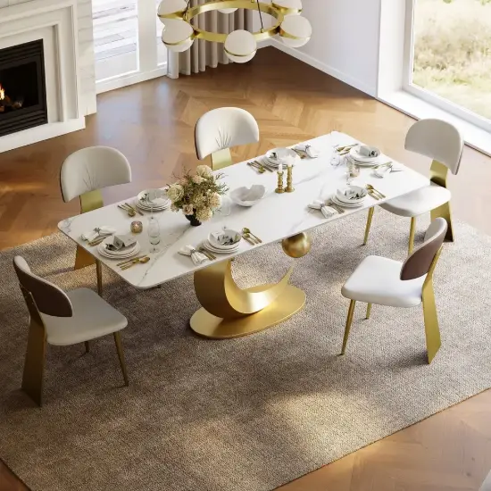 Dining Set 1810mm Sintered Stone Dining Table with 6 Chairs