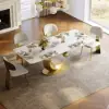 Dining Set 1810mm Sintered Stone Dining Table with 6 Chairs