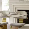 Dining Set 1810mm Sintered Stone Dining Table with 6 Chairs