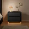 Modern 2-drawer off-white MDF Nightstand with USB and Lighting Set of 2 – 40cm
