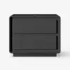 Modern 2-drawer off-white MDF Nightstand with USB and Lighting Set of 2 – 40cm