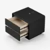 Modern 2-drawer off-white MDF Bedside Table with USB and Lighting – Smart Nightstand Led