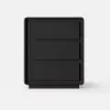 Modern 3-drawer off-white MDF Nightstand with USB and Lighting Set of 2