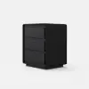 Modern 3-drawer off-white MDF Nightstand with USB and Lighting Set of 2