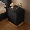 Modern 3-drawer off-white MDF Bedside Table with USB and Lighting – AUD-H1970