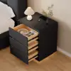 Modern 3-drawer off-white MDF Bedside Table with USB and Lighting – AUD-H1970