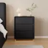 Modern 3-drawer off-white MDF Bedside Table with USB and Lighting – AUD-H1970
