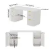 Modern 160 cm Rounded Edge White Sintered Stone Desk with Dual Storage