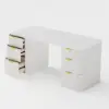 Modern 160 cm Rounded Edge White Sintered Stone Desk with Dual Storage