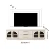 Arune 203 cm Arched Glass Doors TV Unit with Storage and LED – Stand