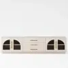 Arune 203 cm Arched Glass Doors TV Unit with Storage and LED – Stand