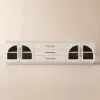 Arune 203 cm Arched Glass Doors TV Unit with Storage and LED – Stand