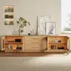 Arune 203 cm Arched Glass Doors TV Stand with Storage and LED