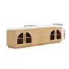 Arune 203 cm Arched Glass Doors TV Stand with Storage and LED
