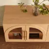 Arune 203 cm Arched Glass Doors TV Stand with Storage and LED