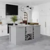 1500mm Modern Grey Sintered Stone Kitchen lsland Wine Storage