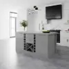 1500mm Modern Grey Sintered Stone Kitchen lsland Wine Storage