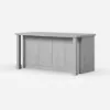 1500mm Modern Grey Sintered Stone Kitchen lsland Wine Storage
