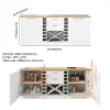 180 cm Melamine Board Kitchen lsland Natural & White with Storage