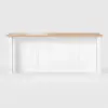 180 cm Melamine Board Kitchen lsland Natural & White with Storage