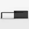 Modern 205 - 270 cm Extendable Marble Pattern Kitchen Island with Doors & Drawers, Black – 268cm