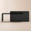 Modern 205 - 270 cm Extendable Marble Pattern Kitchen Island with Doors & Drawers, Black – 268cm