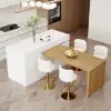 Modern 205 - 270 cm Extendable Wood Kitchen Island with Doors & Drawers, White