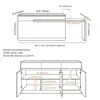 Modern 205 - 270 cm Extendable Wood Kitchen Island with Storage, Walnut – Beige