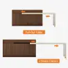 Modern 205 - 270 cm Extendable Wood Kitchen Island with Storage, Walnut – Beige
