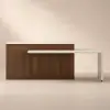 Modern 205 - 270 cm Extendable Wood Kitchen Island with Storage, Walnut – Beige