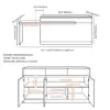 Modern 205 - 270 cm Extendable Marble Pattern Kitchen Island with Storage, Natural & White