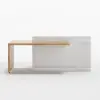 Modern 205 - 270 cm Extendable Marble Pattern Kitchen Island with Storage, Natural & White