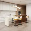 Modern 205 - 270 cm Extendable Wood Kitchen Island with Storage, Walnut