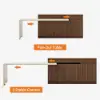 Modern 205 - 270 cm Extendable Wood Kitchen Island with Storage, Walnut