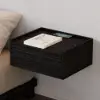 Wooden 1-Drawer Floating Bedside Table with Light & Charging Station – Rectangle