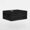 Wooden 1-Drawer Floating Nightstand with Light & Charging Station, 2er Set – Rectangle