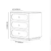 Krila Floating 3-Drawer LED Smart Bedside Table with Light – Square – AUD-H1985