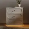 Krila Floating 3-Drawer LED Smart Nightstand with Light Set of 2 – Square – AUD-H1987