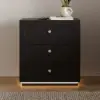 Krila Floating 3-Drawer LED Smart Nightstand with Light Set of 2 – Square – AUD-H1988