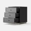 Krila Floating 3-Drawer LED Smart Nightstand with Light Set of 2 – Square – AUD-H1988