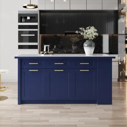 1800mm Kitchen Islands Sintered Stone Blue Modern with Storage Kitchen Cabinet